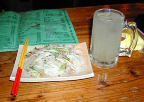 ソーメンチャンプルーとシークワーサー酎ハイ