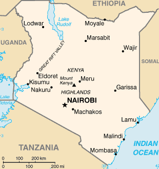 ケニアの地図